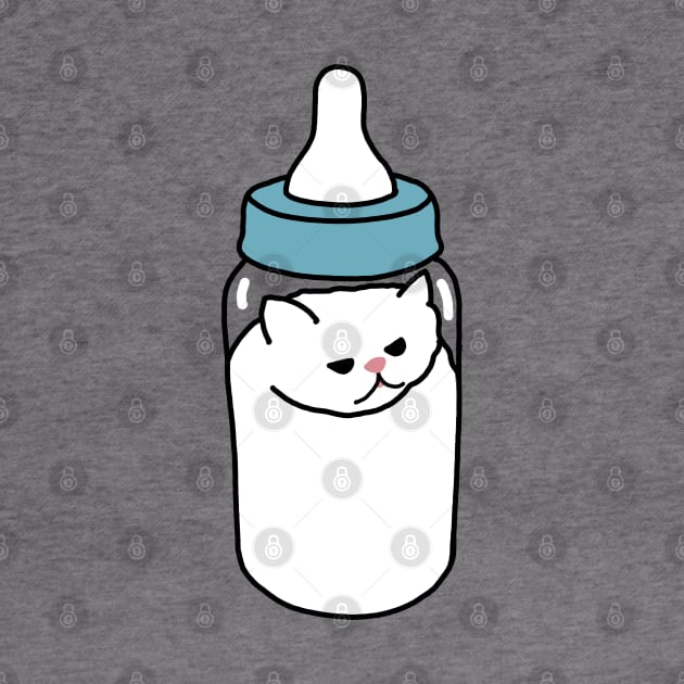 Funny Cat In Milk Bottle Meme by Luna Illustration
